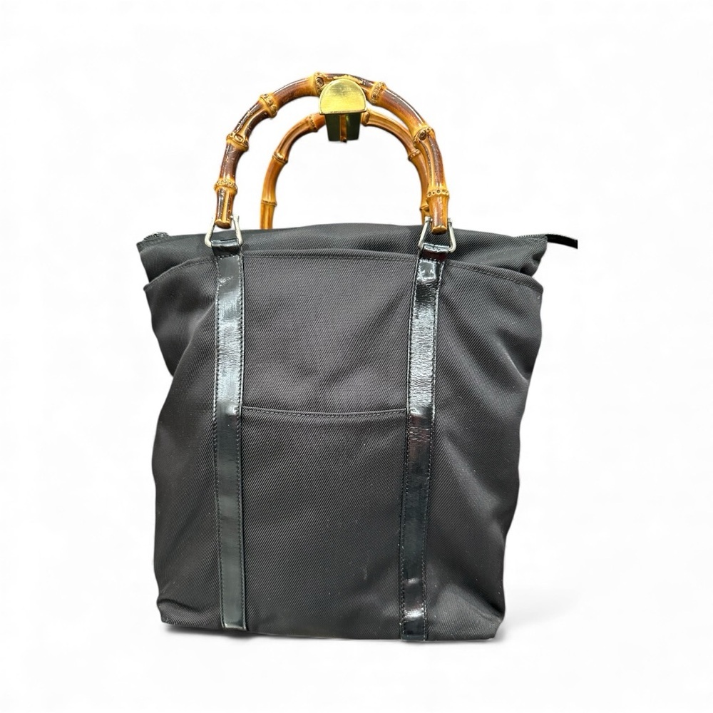 Gucci Black Tote Bag with Bamboo Handles  (AUTHENTIC)